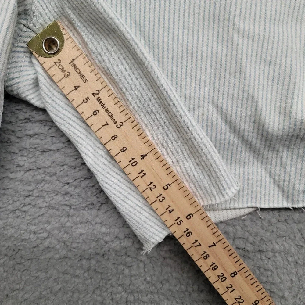 Levi's Shorts Womens 28 White blue Striped Casual White Tab Cut Off Outdoor Logo